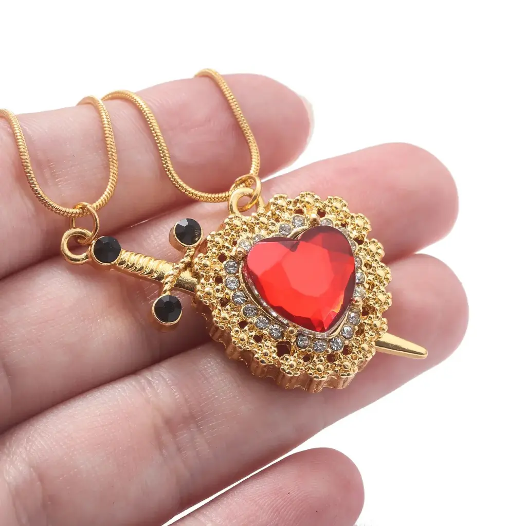 Cadenas Pareja Corazon Con Espada Daga