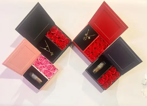 Joyero Con Rosas Set Acero Labial