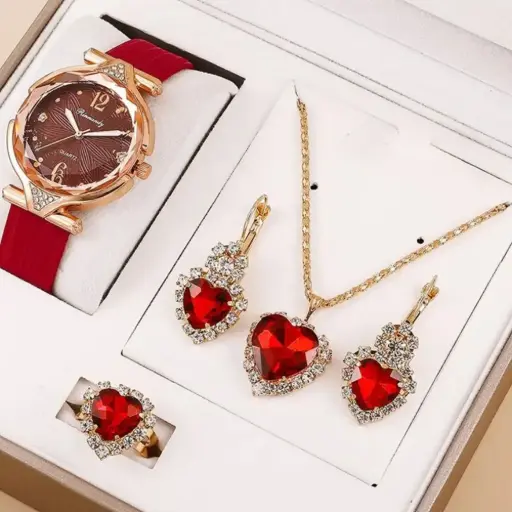 Reloj Rojo De Cuero Accesorios