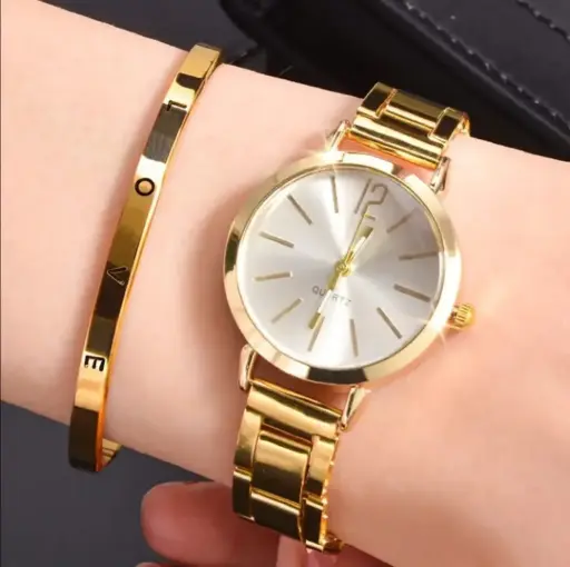 Combo 2pz Reloj Y Pulsera De Mujer