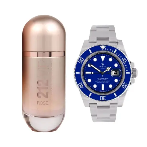 Perfume 212viproserelojrolexplata Azul
