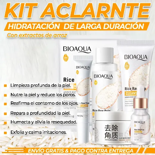 Bioaqua Combo Arroz X 6 Con Locion